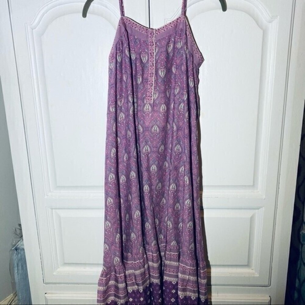 Bluestreak II Women’s Boho Chic Dress w/Spaghetti‎ Straps, Size M Purple Paisley